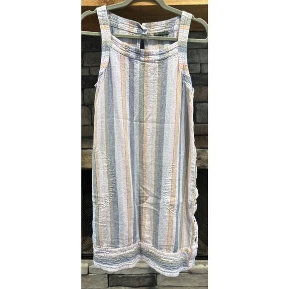 Women’s For Cynthia Striped Linen Blend Sleeveless Dress Size M *A3 - Picture 1 of 4